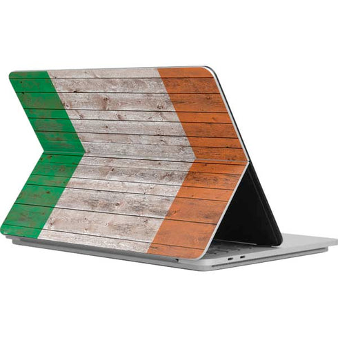 Ireland Flag Dark Wood Surface Laptop Studio Skin